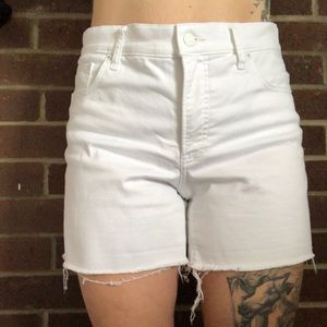 Raw denim shorts